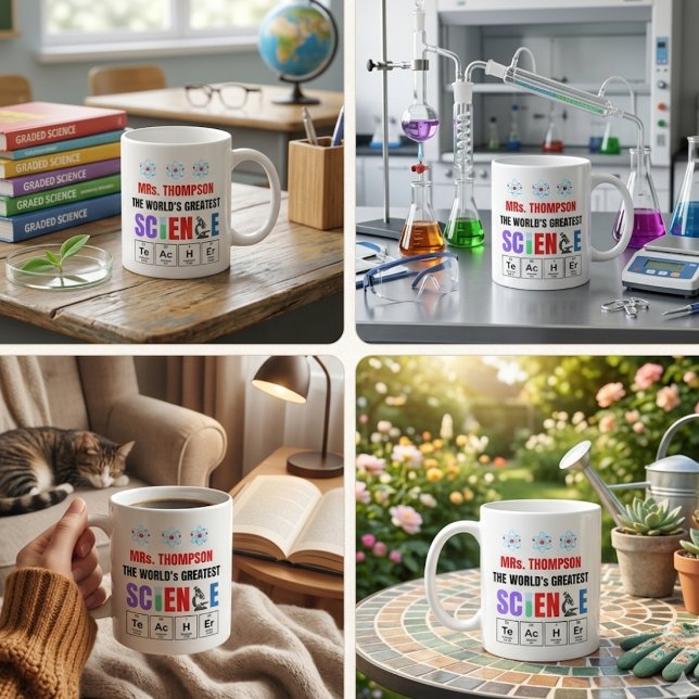 Bester Wissenschaftslehrer der Welt Personalisiert Kaffeetasse (World's Greatest Science Teacher Personalized Coffee Mug)