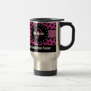 Bestes 2. GRAD-LEHRER Monogramm-Rosa kopiert V02 Reisebecher