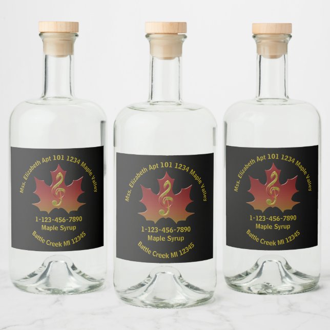 Bestes Ahornsirup rotes Leaf im Herbst Farbharmoni Alkoholflaschenetikett (Flaschen)