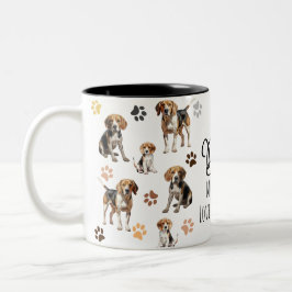 Bestes Beagle-Mum-Muster Zweifarbige Tasse