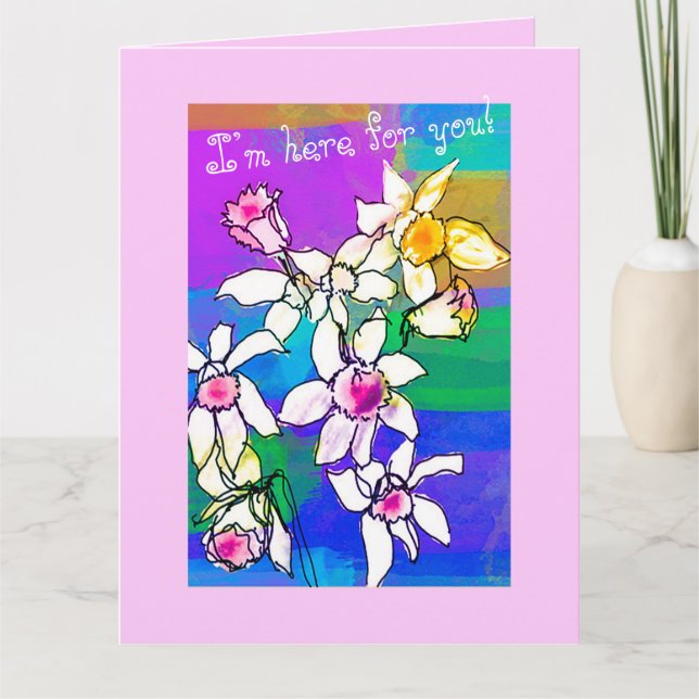 Bestes Beileid/.Unterstützung Blumengrüße Karte (Vorderseite)
