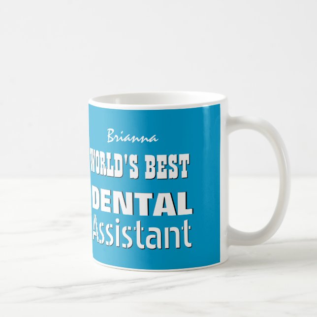 Bestes BLAU der Welt des ZAHNARZTHELFER-V03 Kaffeetasse (Rechts)