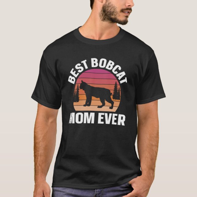 Bestes Bobcat Mama Retro-Tier T-Shirt (Vorderseite)