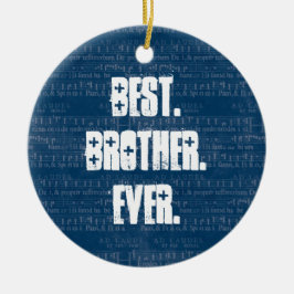Bestes BRUDER überhaupt blaues Musiknoten-Muster Keramik Ornament