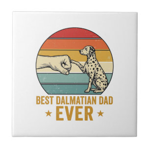 Bestes Dalmatiner-Vater-T-Shirt mit Fauststoß im V Fliese