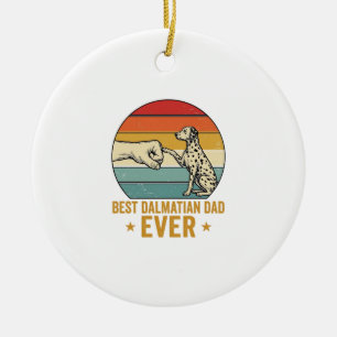 Bestes Dalmatiner-Vater-T-Shirt mit Fauststoß im V Keramik Ornament