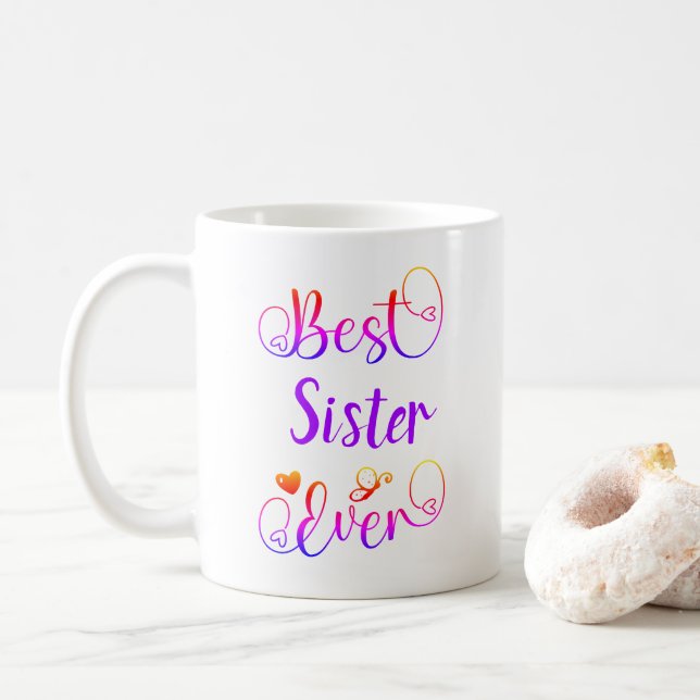 Bestes "dein Text" Jederzeit Typografie-Skript Kaffeetasse (Mit Donut)