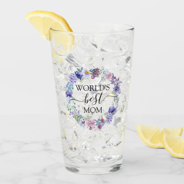Bestes die Mama-Geschenk der lila Glas (Vorderseite Ice)