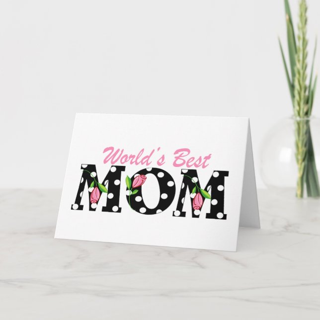 Bestes die Mama-Schwarzes der Welt mit rosa Tulpen Karte (Vorderseite)