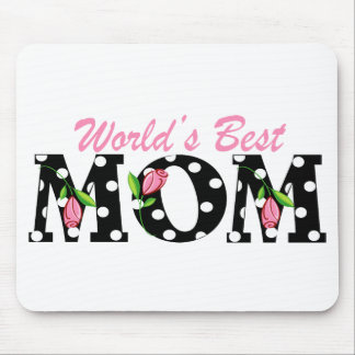 Bestes die Mama-Schwarzes der Welt mit rosa Tulpen Mousepad