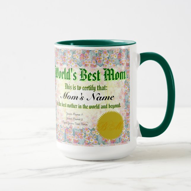 Bestes die Mama-Zertifikat der Welt Tasse (Rechts)