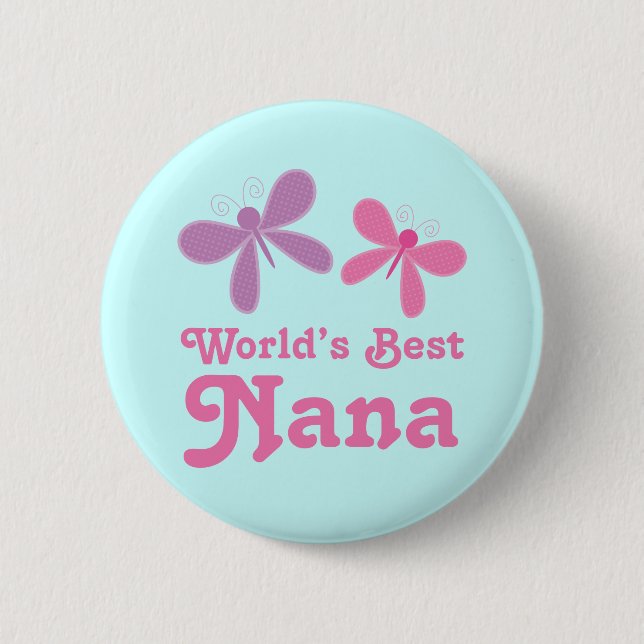 Bestes die Nana-Geschenk der Libellen-Welt Button (Vorderseite)