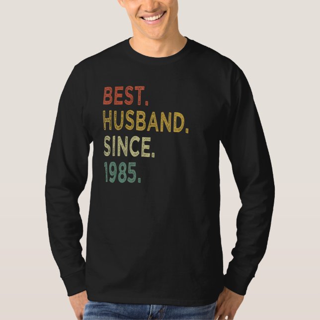 Bestes Ehemann seit 37. Hochzeitstag 1985 T-Shirt (Vorderseite)