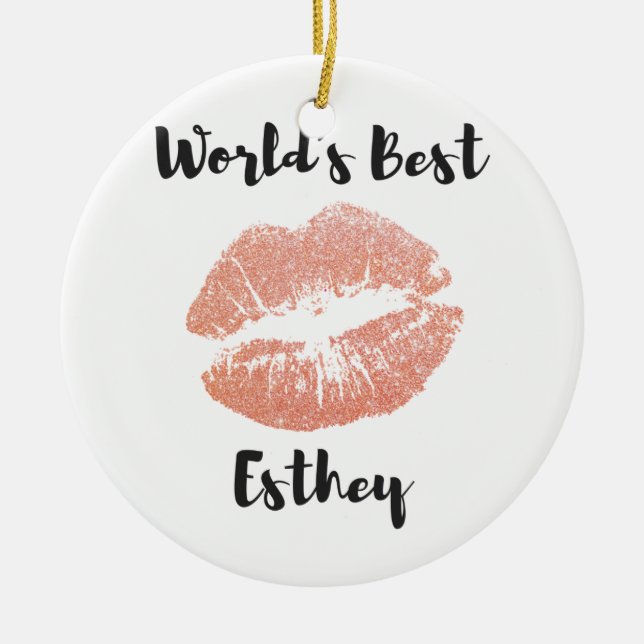 Bestes Estheticiangeschenk 6 der Welt Keramik Ornament (Vorne)