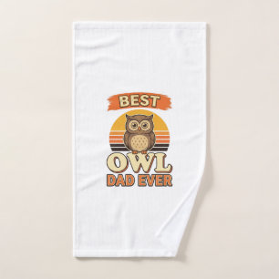Bestes Eulen-Vater-T-Shirt-Design mit Vintage-Grav Handtuch