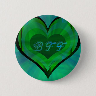 Bestes Freund-für immer grünes Herz Button