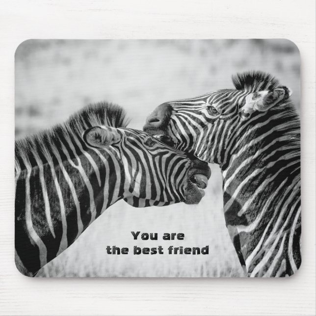 Bestes Freund-Zitat mit Zebras Mousepad (Vorne)