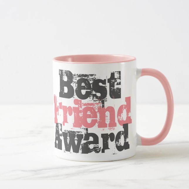 Bestes freundliches Geschenk in Rosa und Grau Tass Tasse (Rechts)