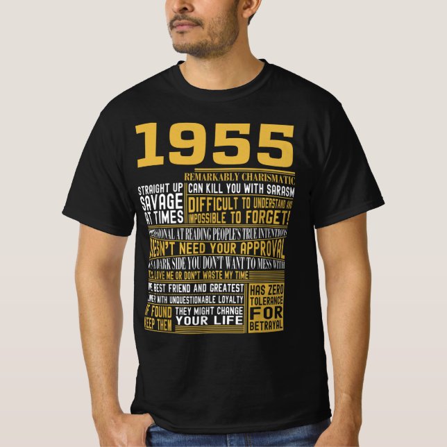 Bestes Geborenes 1955 Fakten für Männer, Frauen, B T-Shirt (Vorderseite)