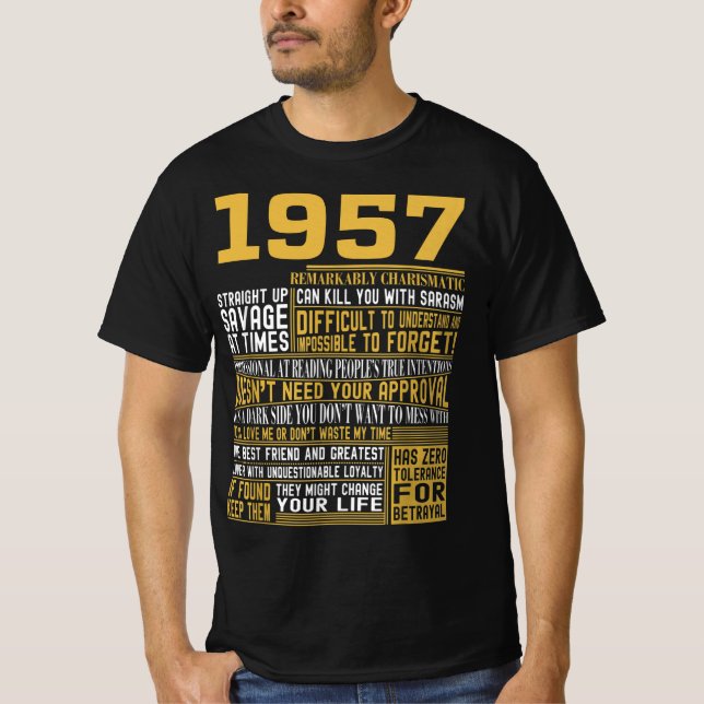 Bestes Geborenes 1957 Fakten für Männer, Frauen, B T-Shirt (Vorderseite)