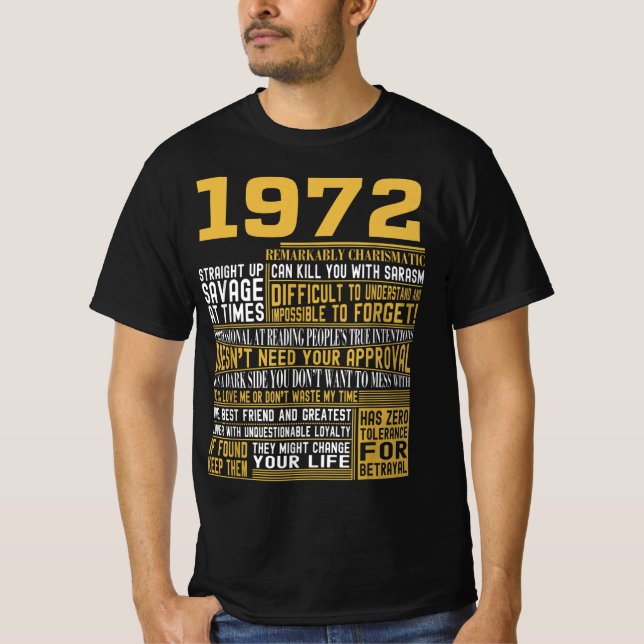 Bestes Geborenes 1972 Fakten für Männer, Frauen, B T-Shirt (Vorderseite)