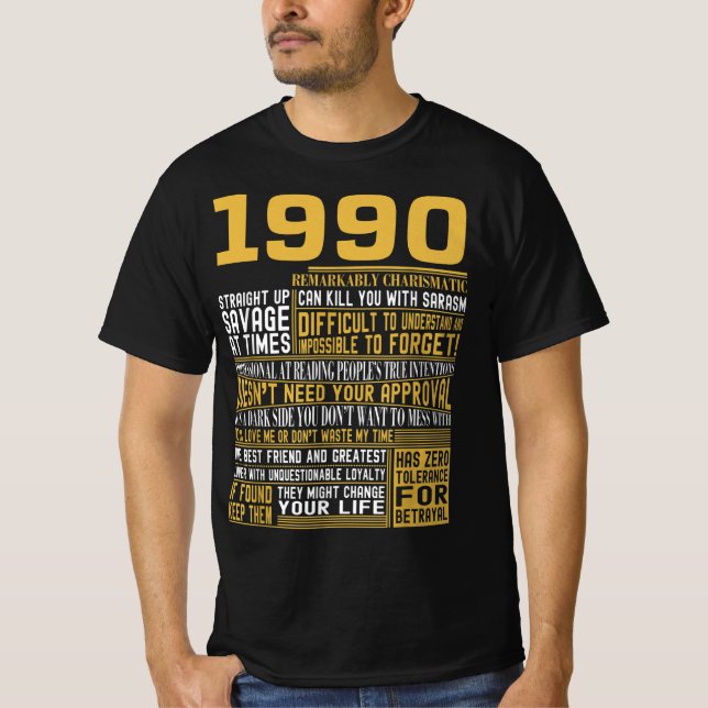 Bestes Geborenes 1990 Fakten für Männer, Frauen, B T-Shirt (Vorderseite)
