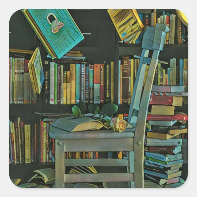 Bestes Geschenk für Buchliebhaber Quadratischer Aufkleber (Vorderseite)