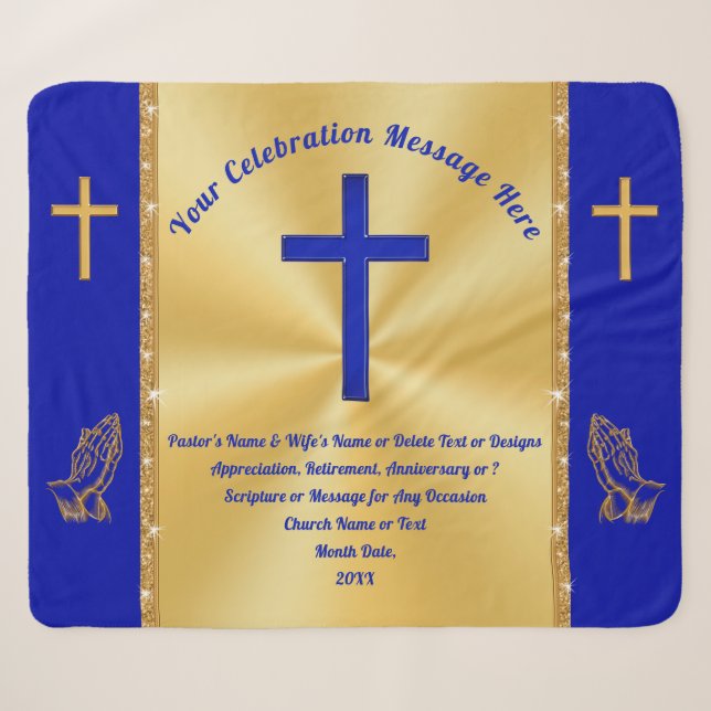 Bestes Geschenk für Pastor, Christliche Knochendec Sherpadecke (Vorderseite (Horizontal))