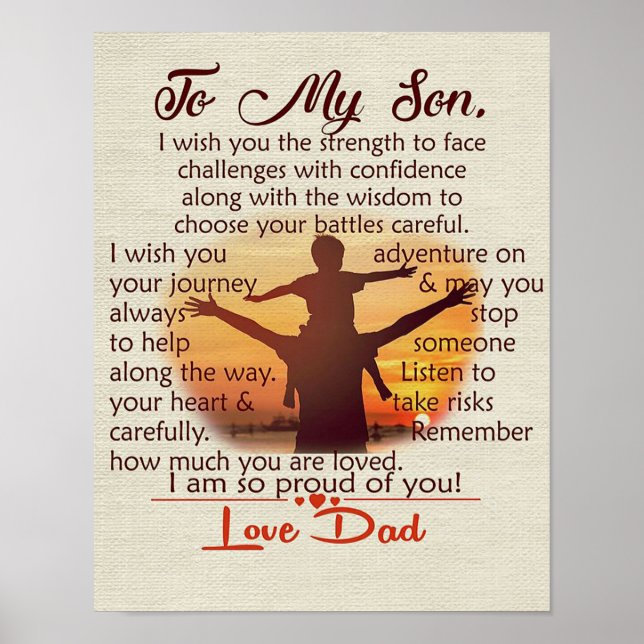 Bestes Geschenk für Son | Zu meinen Son-Zitaten Poster (Vorne)