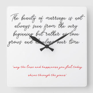 BESTES GESCHENK FÜR WEDDINGS QUADRATISCHE WANDUHR