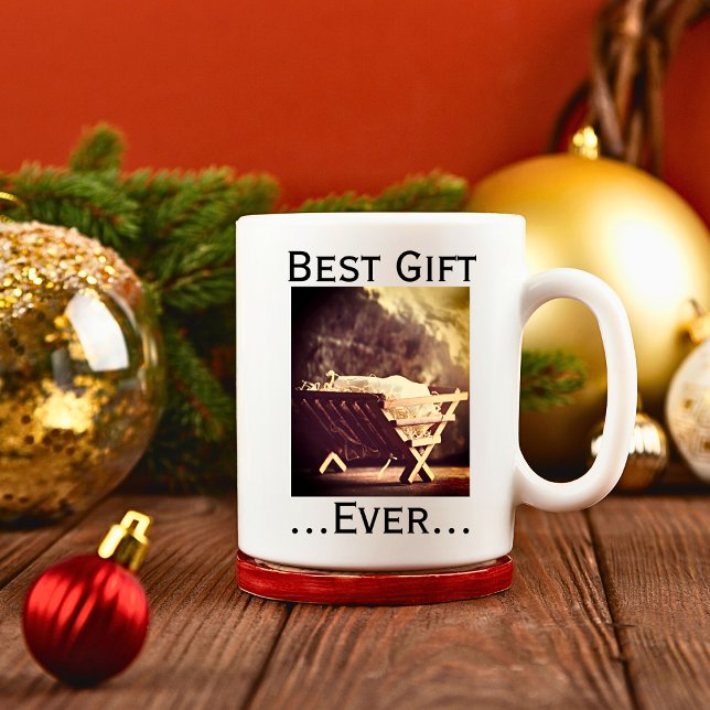 Bestes Geschenk für Weihnachten in Manger Kaffeetasse (Von Creator hochgeladen)