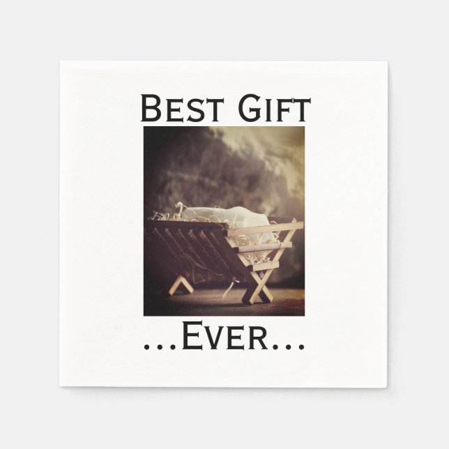Bestes Geschenk für Weihnachten in Manger Serviette (Vorderseite)