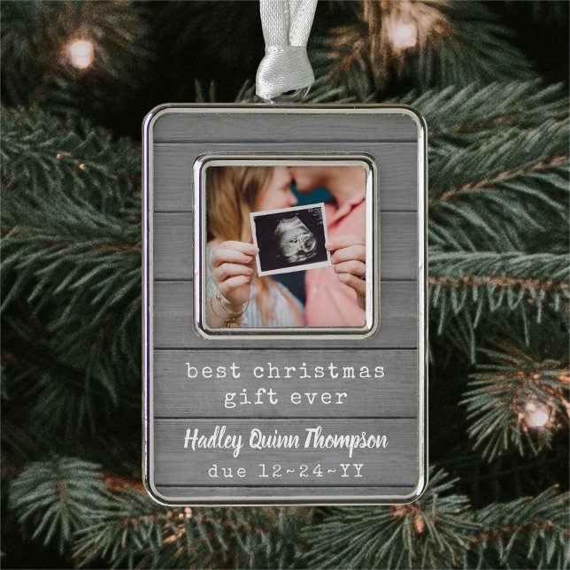 Bestes Geschenk je Ultrasound Baby Foto Imitate Wo Rahmen-Ornament Silber (Von Creator hochgeladen)