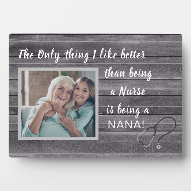 Bestes Geschenk! Nurse-Nana Foto Plaque Fotoplatte (Vorderseite)