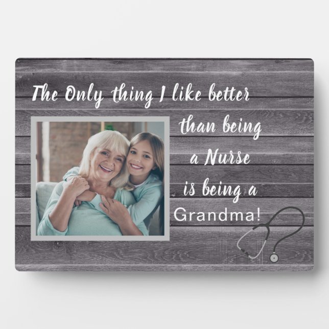 Bestes Geschenk! Nurse-Oma Foto Plaque Fotoplatte (Vorderseite)