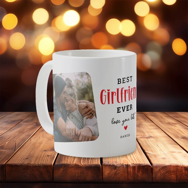 Bestes GIRLFIREND je 2 Foto Niedliches Geschenk Kaffeetasse (Von Creator hochgeladen)