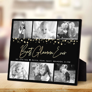 Bestes Glamma je 6 Foto Collage Glam Gold Glitzer Fotoplatte