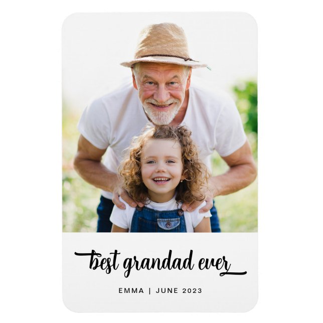Bestes Grandad-je-Foto Magnet (Vertikal)