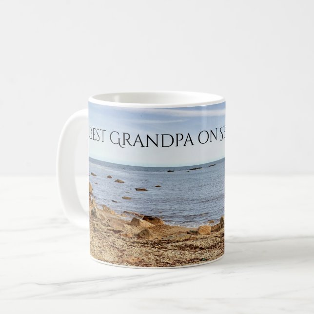 Bestes Grandpa-Foto an der Atlantikküste Kaffeetasse (Vorderseite Links)