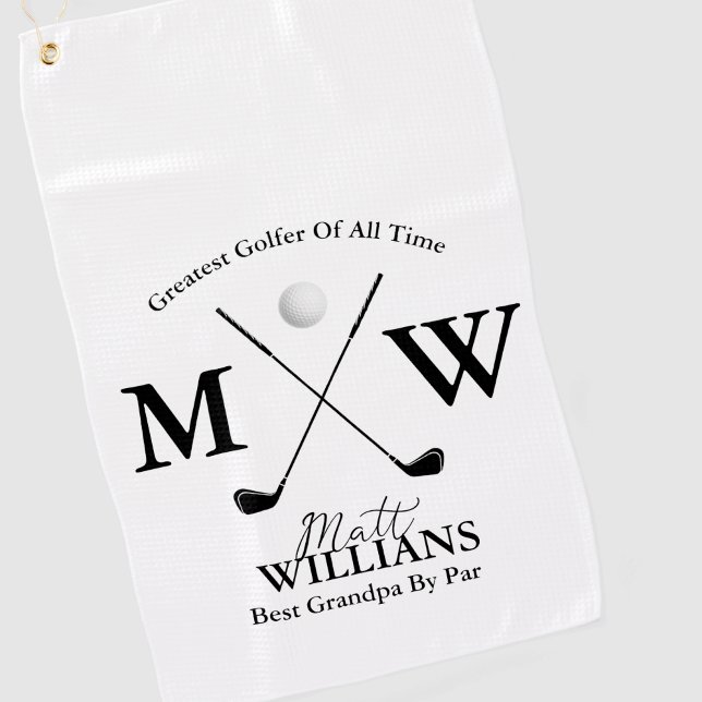 Bestes Grandpa-Monogramm Golfhandtuch (Von Creator hochgeladen)