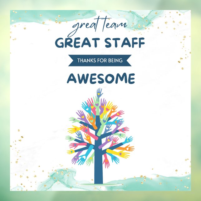 Bestes großes Team Großes Personal Vielen Dank Fensteraufkleber (Blatt 3)