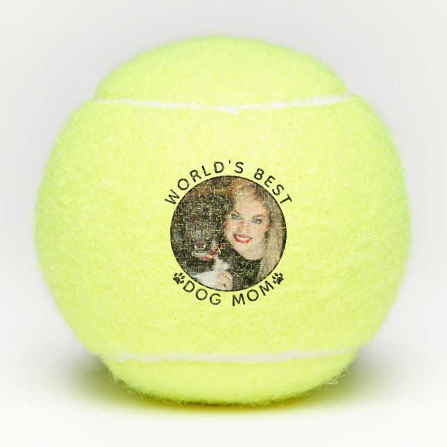 Bestes Hund-Mama-Personalisiertes Foto Tennisbälle (Vorderseite)