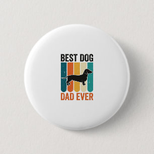Bestes Hund Papa Aller Zeiten Vintage Dachshund T- Button