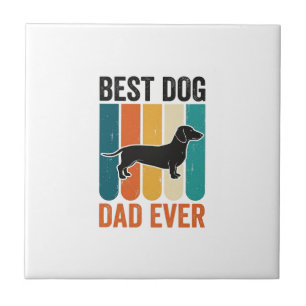 Bestes Hund Papa Aller Zeiten Vintage Dachshund T- Fliese