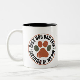 Bestes-Hund-Vater-Abzeichen-Tasse – Zertifiziert v Zweifarbige Tasse
