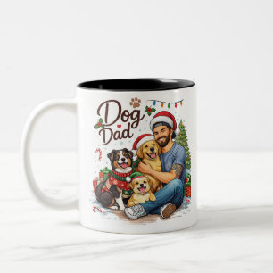 Bestes Hundepapa Aller Zeiten Weihnachts-Tasse – F Zweifarbige Tasse