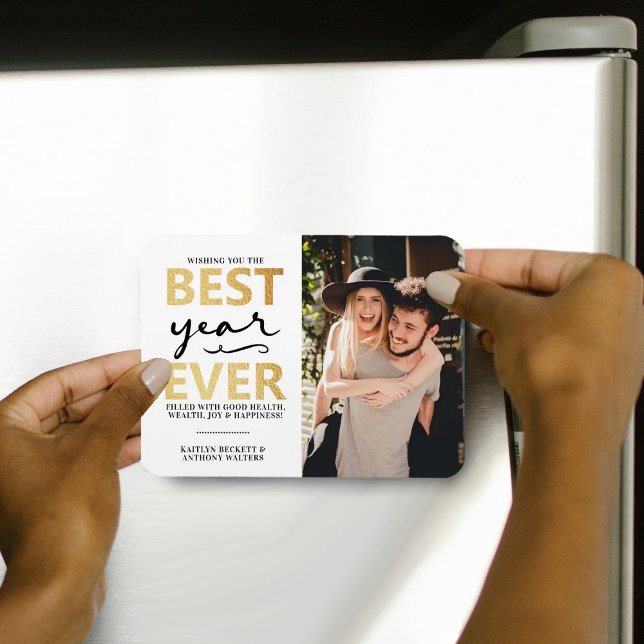 Bestes Jahr überhaupt | Frohes Neues Jahr Foto Magnet (Von Creator hochgeladen)