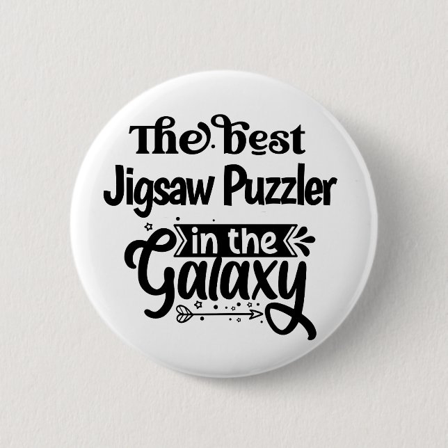 Bestes Jigsaw Puzzler Jigsaws Fan Puzzle Geschenk Button (Vorderseite)