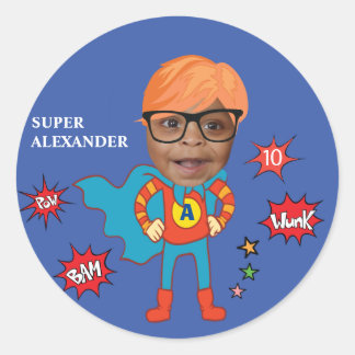 Bestes Kid Superhero Phantastisches Comic Geburtst Runder Aufkleber