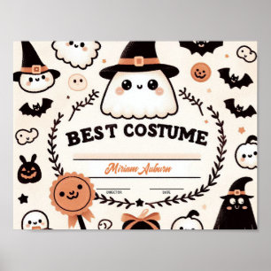 Bestes Kostümzertifikat - Niedliches Ghost-Thema P Poster